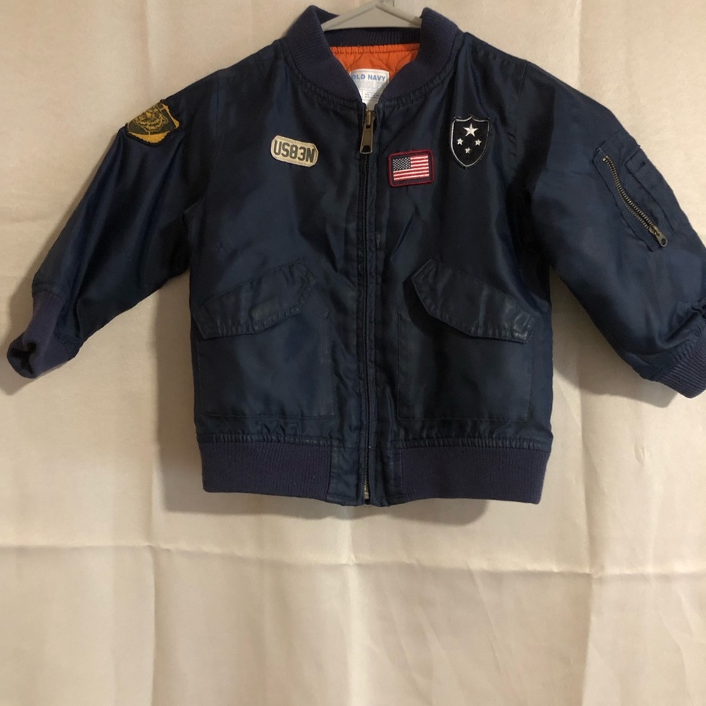 Old Navy Toddler Bomber Jacket Navy and Orange inside